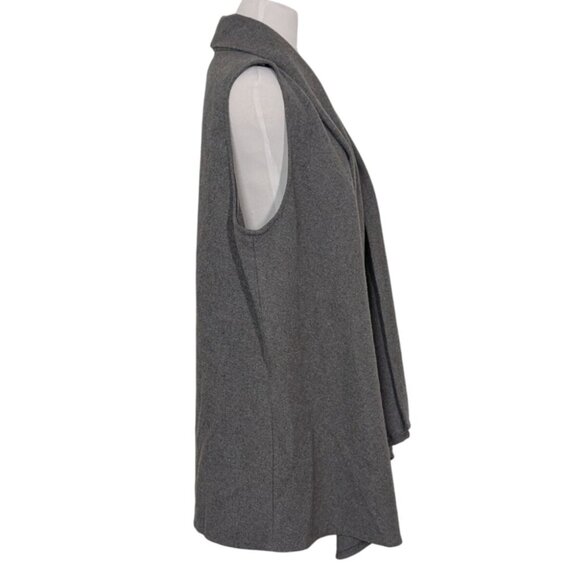 Luii Cardigan Womens Size Large Gray Wool Blend Collared Sleeveless Sweater - Picture 6 of 10